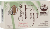 Organic Fiji Face and Body Coconut Oil Soap Awapuhi Seaberry 7 oz