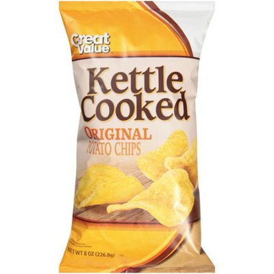 Great Value Kettle Cooked Original Potato Chips, 8 oz