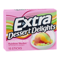 Wrigley's Extra Dessert Delights Sugar Free Gum Rainbow Sherbet - 15 CT