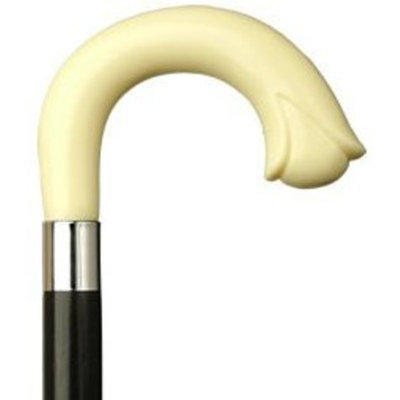 Harvy Carved Nose Crook Cane Black Maple Shaft, Ivory Handle -Affordable Gift! Item #HAR-9120638