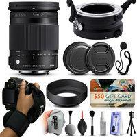 47th Street Photo Sigma 18-300mm F3.5-6.3 DC MACRO OS HSM C Lens for Canon (886101) with Exclusive Dual Lens Holder/Flipper + Wrist Strap + Cap Keeper + Deluxe Lens Cleaning Kit + $50 Gift Card for Prints