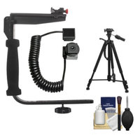 Precision Design Quick Flip FB350 Flash Bracket with Off-Camera Cord + Tripod + Kit for Canon Rebel SL1, T3, T3i, T4i, T5, T5i, EOS 60D, 70D, 5D, 6D, 7D, 1D X, 1Ds Mark II III IV