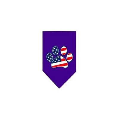 Ahi Patriotic Paw Screen Print Bandana Purple Large