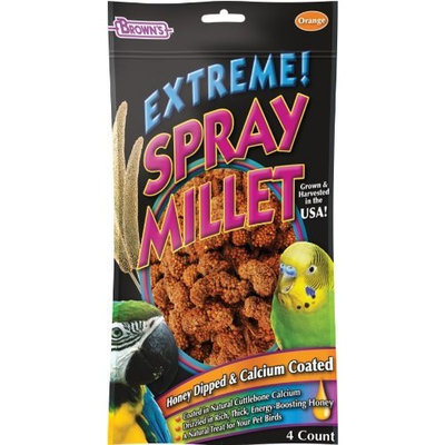 Fm Browns Sons Inc F.M. Brown's Extreme Honey Dipped and Calcium Coated Spray Millet, 4 Count, Orange