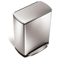 Simple Human Simplehuman 46L Wide-Step Rectangular Stainless Steel Recycler