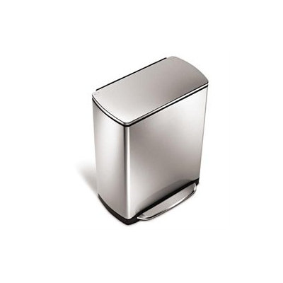 Simple Human Simplehuman 46L Wide-Step Rectangular Stainless Steel Recycler