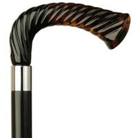 Harvy Rope Carved L Cane Black Maple Shaft Shell Handle -Affordable Gift! Item #HAR-9120739