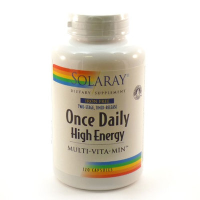 Solaray Once Daily High Energy Multi-Vita-Min Iron Free 120 Capsules