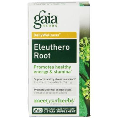 Gaia Herbs Eleuthero Root Liquid Phyto-Capsules, 60 Count (Frustration free packaging)