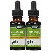 Gaia Herbs St. John's Wort Flower Buds and Tops Supplement Bottle, 1 Ounce (Pack of 2)