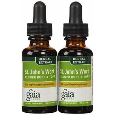 Gaia Herbs St. John's Wort Flower Buds and Tops Supplement Bottle, 1 Ounce (Pack of 2)