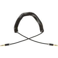 Accell 3.5mm Straight to 3.5mm Straight Coiled Audio Cable, 6'