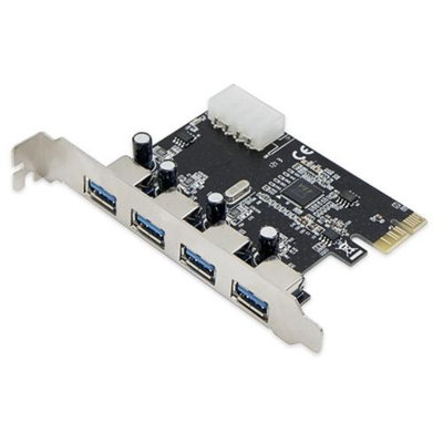 Syba PCI-Express USB 3.0 4-Port Card VIA Chipset 4pin Molex Power 5Gbps