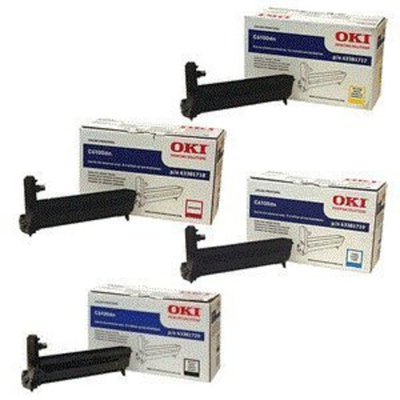 OKI Data GENUINE OKI C6100 DRUM CMYK SET 43381717, 43381718, 43381719, 43381720 Sealed In Retail Packaging