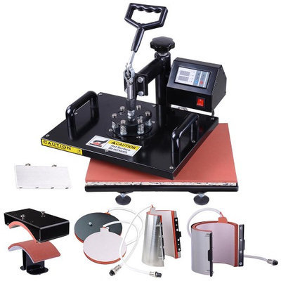 Yescomusa 6in1 12x15 Heat Press Transfer Machine Digital Sublimation T-Shirt 2 Mug presse Hat Plate Cap