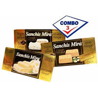 Sanchis Mira Turron Combo Pack 1 Jijona, 1 Alicante, 1 Mazapan. Pack of 3
