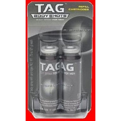 TAG Body Shots, MIDNIGHT, Body Spray For Men, 2 Refill Cartridges, 0.75 oz each