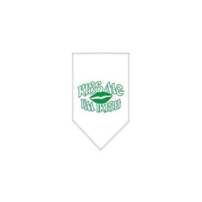 Ahi Kiss me I'm Irish Screen Print Bandana White Large