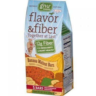 437582-Gnu Foods Flavor and Fiber Bars Banana Walnut - 5 Bars - Case of 8