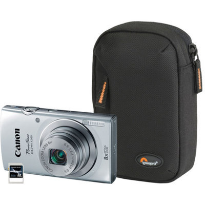 Canon Silver PowerShot ELPH 135 9153B001-3A-KIT Digital Camera with 16 Megapixels and 8x Optical Zoom