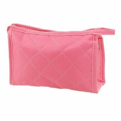 KingTECH Women Zipper Closure Small Cosmetic Case Makeup Bag (Pink)