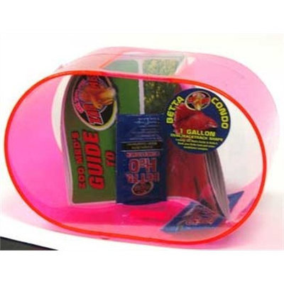 Zoo Med Betta Condo 1 Gallon Oval Racetrack Neon Pink