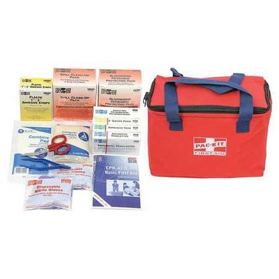 PHYSICIANSCARE 7092 First Aid Kit, Portable, Red, Fabric