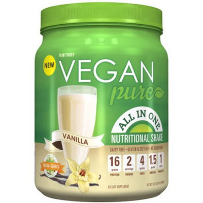 Platinum Us Distribution Vegan Pure Vanilla All In One Nutritional Shake Powder, 13.2 oz
