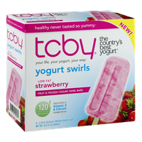 TCBY Low Fat Strawberry Fruit & Frozen Yogurt Swirl Bars - 6 CT