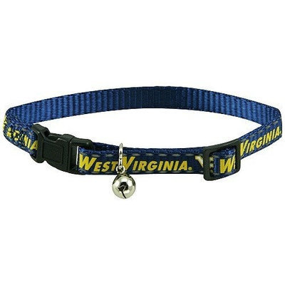 Pet Goods Mfg University of West Virginia Cat Safety Collar (adjusts 8