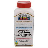 21st Century Healthcare Calcium 600 + D Liquid Filled 90 Softgels, 21st Century