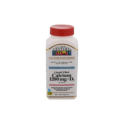 21st Century Healthcare Calcium 600 + D Liquid Filled 90 Softgels, 21st Century