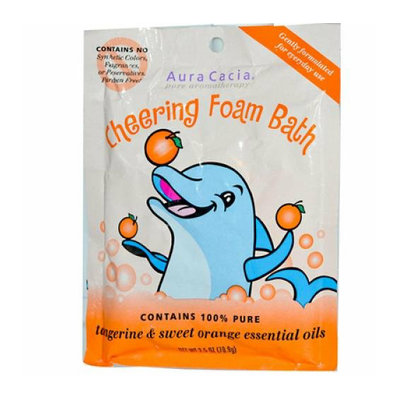 Aura Cacia Cheering Foam Bath Tangerine and Sweet Orange Essential Oils Case of 6 2.5 oz
