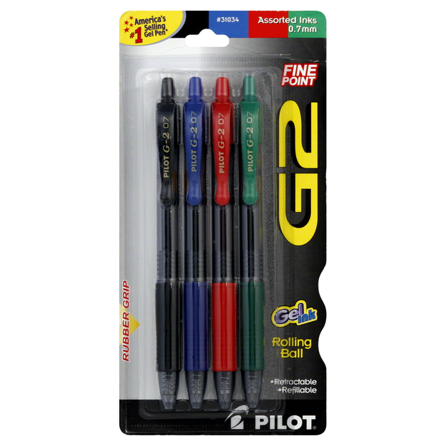 Pilot 4 Count Ultra Fine Assorted G2? Retractable Gel Pens