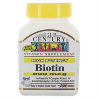 21st Century Healthcare Biotin 800 mcg 110 Tablets, 21st Century Health Care