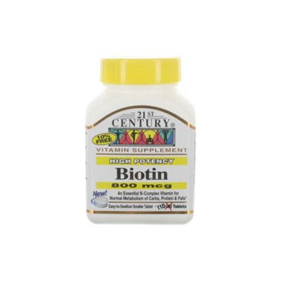 21st Century Healthcare Biotin 800 mcg 110 Tablets, 21st Century Health Care