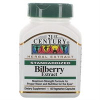 21st Century Healthcare Bilberry Extract 60 Vegetarian Capsules, 21st Century Health Care