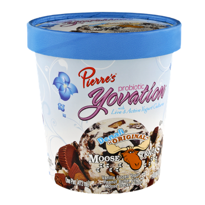 Pierre's Probiotic Yovation Denali Original Moose Tracks Frozen Yogurt