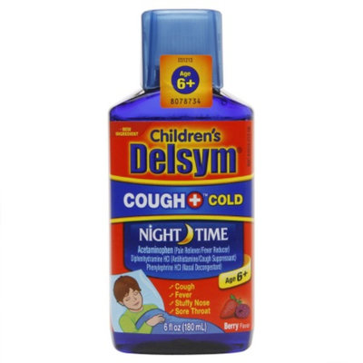 Delsym Children's Liquid Cough & Cold Night Time, Berry, 6 fl oz