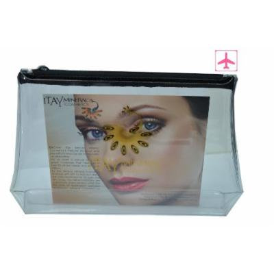 Itay Mineral Cosmetics Clear Airplane Travel Cosmetic Bag (With Black Zipper)