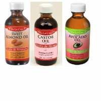 Almond Oil - Aceite De Almendras + Pure Avocado Oil + Castor Oil - Aceite De Ricino - Laxative, 2 Oz. Ea. De La Cruz