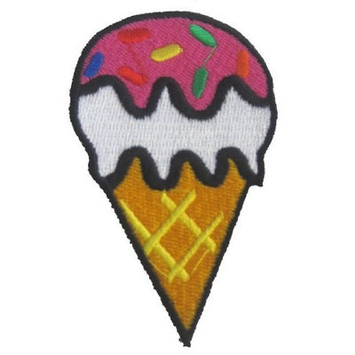 Okitani Ice Cream Cone Iron On Applique Patch Kids Sprinkles