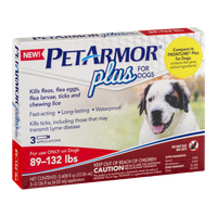 PetArmor For Dogs Kills Flea, Flea Eggs, Flea Larvae, Ticks And Chewing Lice 89-132 lbs - 3 CT