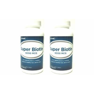 GNC Super Biotin 6000 Mcg 150 Cap (1 or 2 Packs) (2 packs (Total 300 Tablets))