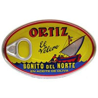 Ortiz Bonito Del Norte Tuna In Olive OIl 3.95 oz Oval Tin (Spain) 12 pack