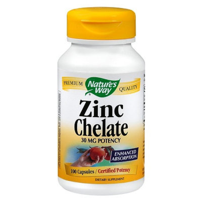 Nature's Way Zinc Chelate 30 mg Dietary Supplement Capsules