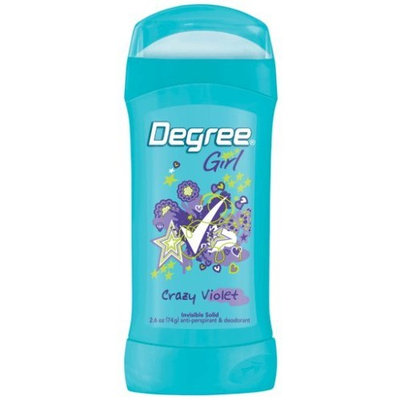 Degree Girl, Anti-perspirant & Deodorant, Invisible Solid, Crazy Violet, 2.6-Ounce Stick (Pack of 6)