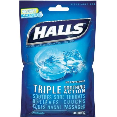 HALLS Mentho-Lyptus Ice Peppermint Drops
