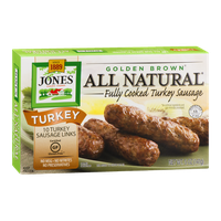 Jones Dairy Farm Golden Brown All Natural Fully Cooked Turkey Sausage Links - 10 CT
