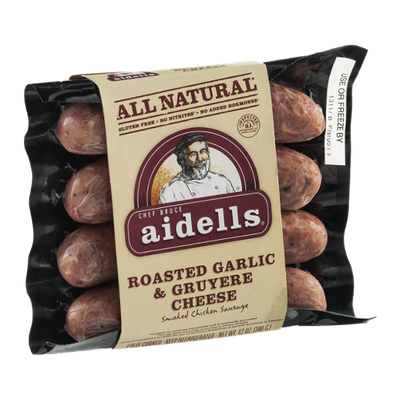 Chef Bruce Aidells All Natural Smoked Chicken Sausage Roasted Garlic & Gruyere Cheese